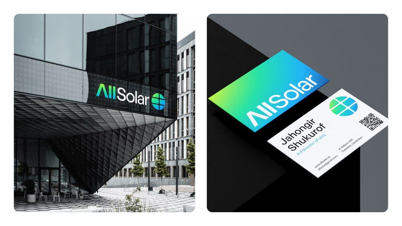 Allsolar brendi uchun tayyorlangan logotip va aydentika ☀️ — galereya 3